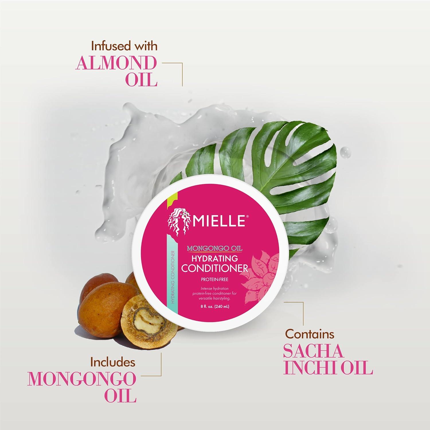 imageMielle Organics Mongongo Oil ProteinFree Hydrating Hair Conditioner Deep Conditioner for Dry Damaged Hair Infused with Almond Oil for Improved Softness amp Shine 8 Fl Oz