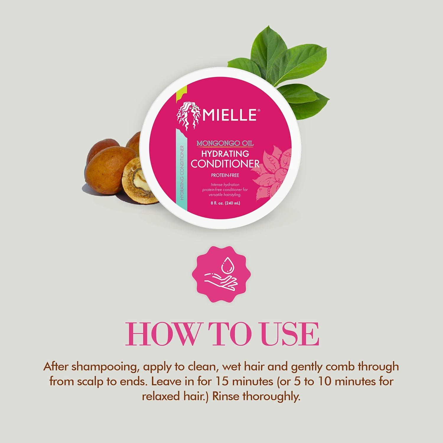 imageMielle Organics Mongongo Oil ProteinFree Hydrating Hair Conditioner Deep Conditioner for Dry Damaged Hair Infused with Almond Oil for Improved Softness amp Shine 8 Fl Oz