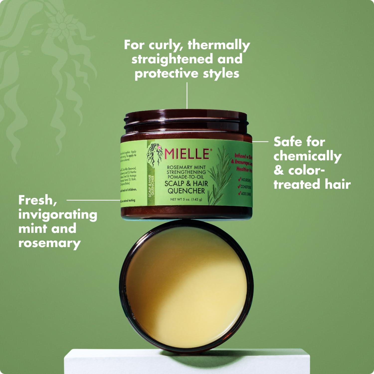 imageMielle Organics Rosemary amp Mint Hair Pomade for Women amp Men Conditioning Natural Hair Moisturizer to Quench the Scalp Lock in Wave Patterns Add Shine amp Help Protect Against Dryness 5 oz